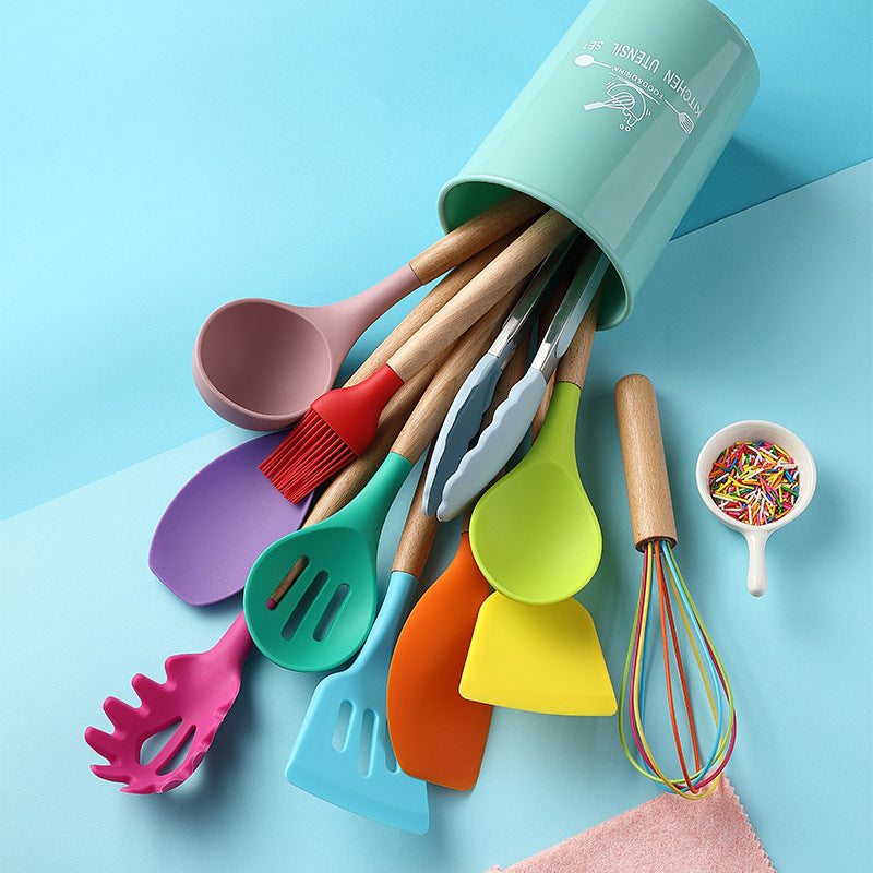 12-Piece Wooden Handle Cooking Utensil Set