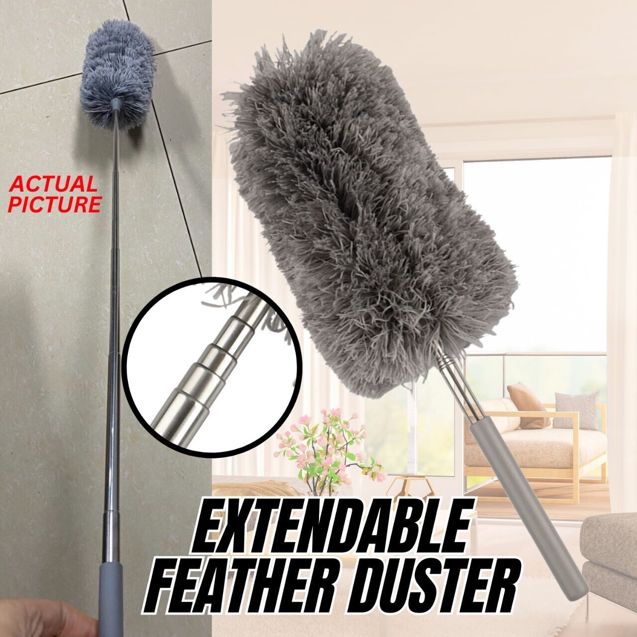 FlexiFeather™ | Adjustable Soft Microfiber Feather Duster