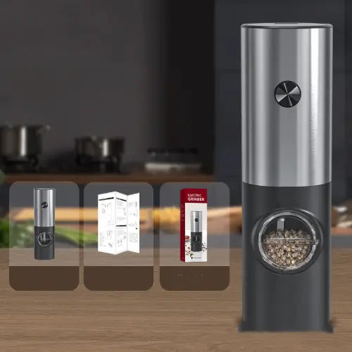 Premium Stainless Steel Pepper Grinder with Adjustable Coarseness Set