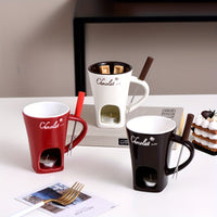 Ceramic Chocolate Melting Cup with Fork
